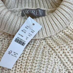 Ladies J Crew oversized all cotton sweater. Medium. Never worn. Cream color.